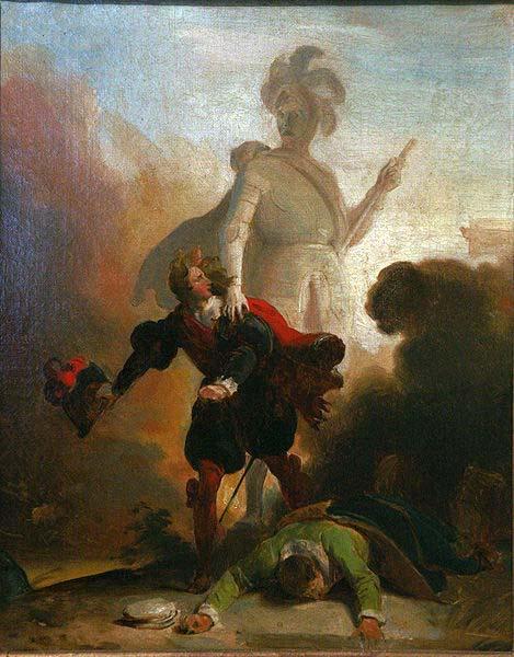 Alexandre-Evariste Fragonard Don Juan and the statue of the Commander oil painting picture